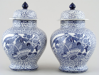 Vases Pair with Covers c1930s